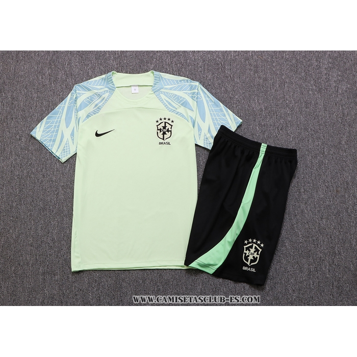 Chandal del Brasil 22-23 Manga Corta Verde - Pantalon Corto